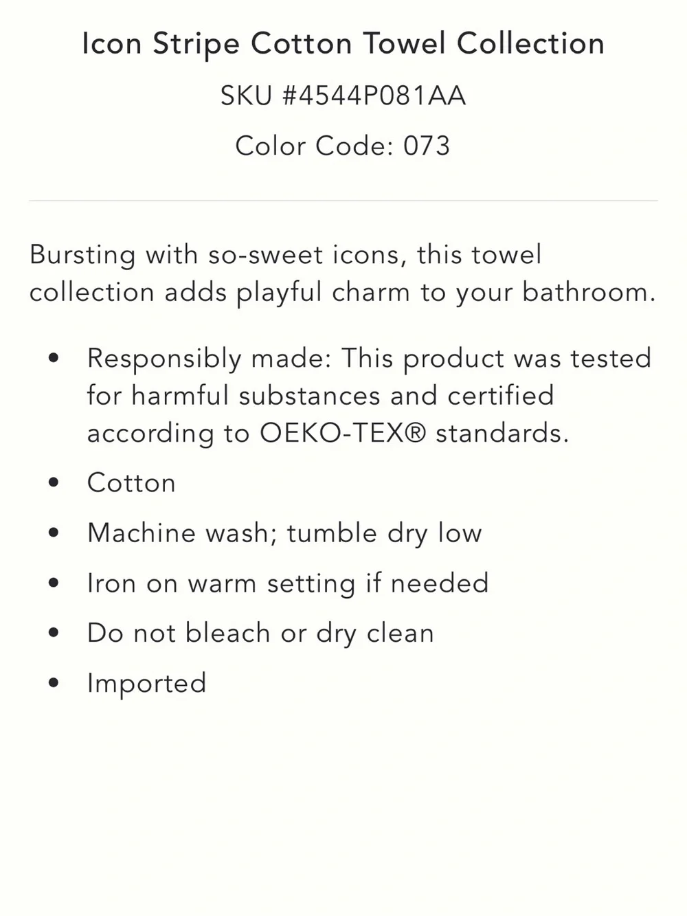 Lobster Icon Stripe Cotton Towel Collection from Anthropologie